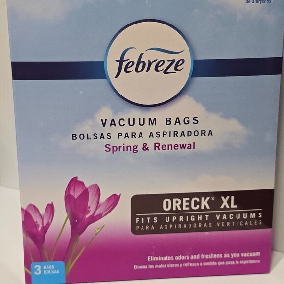 Febreze ORECK XL UPRIGHT Vacuum Bags, 3-Pack, Spring Renewal Scent - NEW - Picture 1 of 3